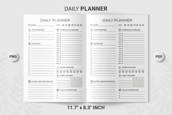 Daily Planner Layout Sections PNG