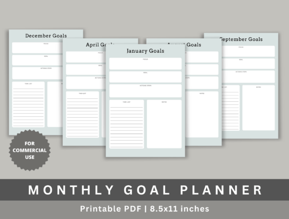 Monthly Goal Planner for KDP